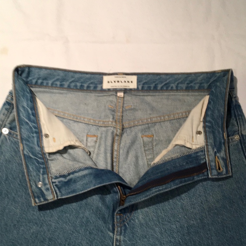 SLVRLAKE High-Rise Cropped Straight-Leg Jeans in Classic Blue - Picture 7 of 15